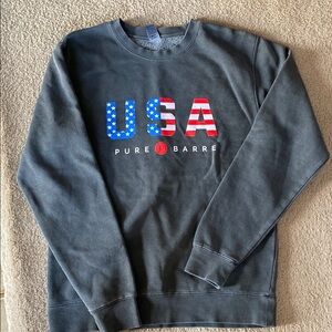 Pure Barre Vintage black USA sweatshirt.  NWT.  Size S
